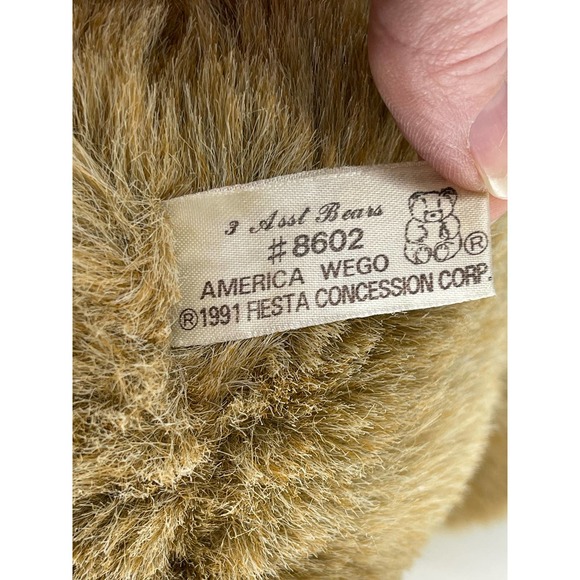 Fiesta American Wego Brown Tan Cream Plush Teddy Bear 1991 Vintage HTF - Picture 10 of 10